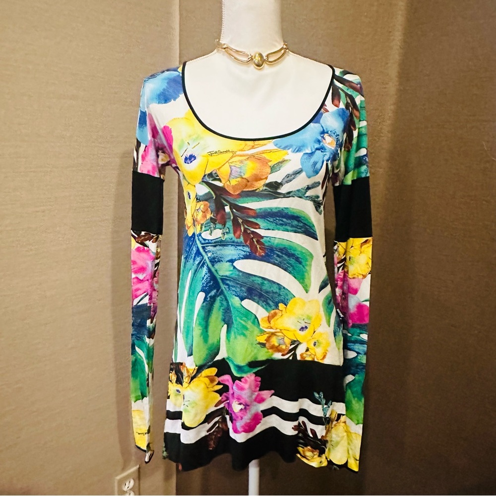 CAVALLI just Cavalli by Roberto Cavalli tunic top shirt, Small new without tags